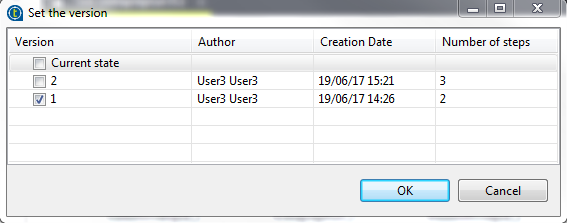 Geöffnetes Dialogfeld zur Festlegung der Version („Set the version“) in Talend Studio
