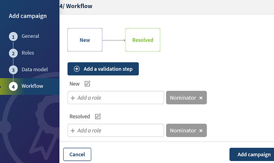 Übersicht über den Workflow-Schritt zur Erstellung einer Arbitrierungskampagne