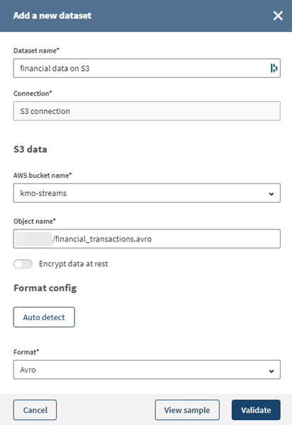 Assistent Add a new dataset (Neuen Datensatz hinzufügen).