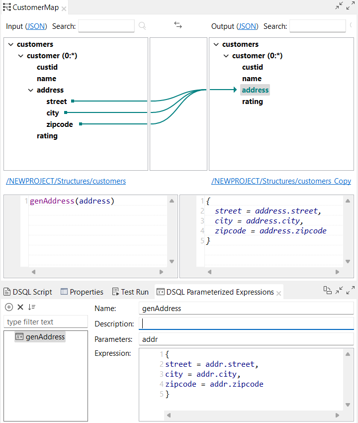 Beispiel eines parametrisierten Ausdrucks, der einen Block verwendet.