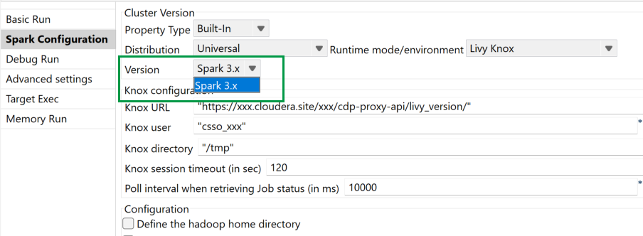 Livy Knox-Laufzeitmodus mit Version Spark 3.x.