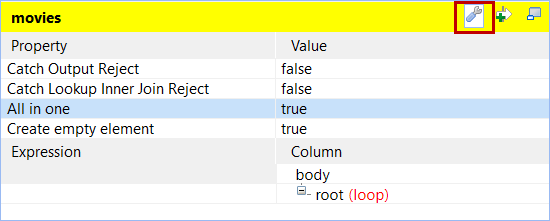 movies table in the Map Editor.