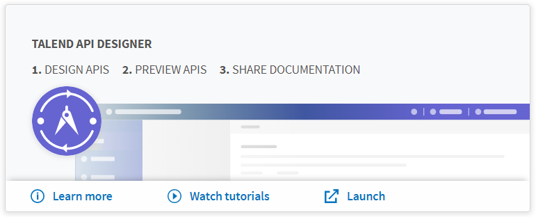Talend Cloud API Designer tile.