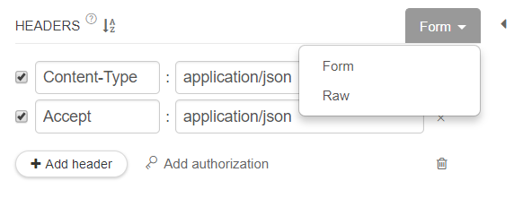 Click Form to change the editing format to Raw and Raw to change it back to Form.