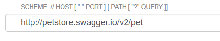 For example, the URL can be http://petstore.swagger.io/v2/pet.