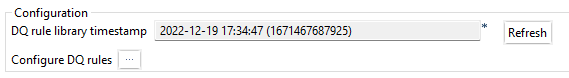 Refresh button next to the DQ rule library timestamp field.