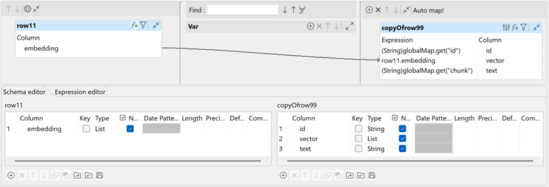 Map Editor view with the mapped required columns.