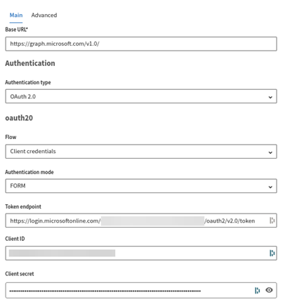 Configuration of a new HTTP Client connection.