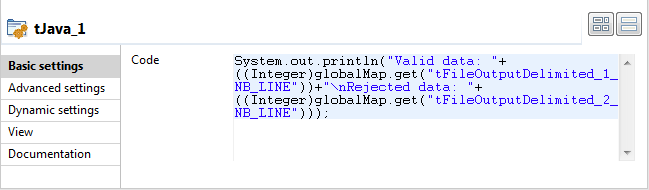 Screenshot of the component basic settings.