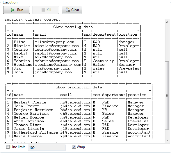 Screenshot of the console after successfully running the Job.