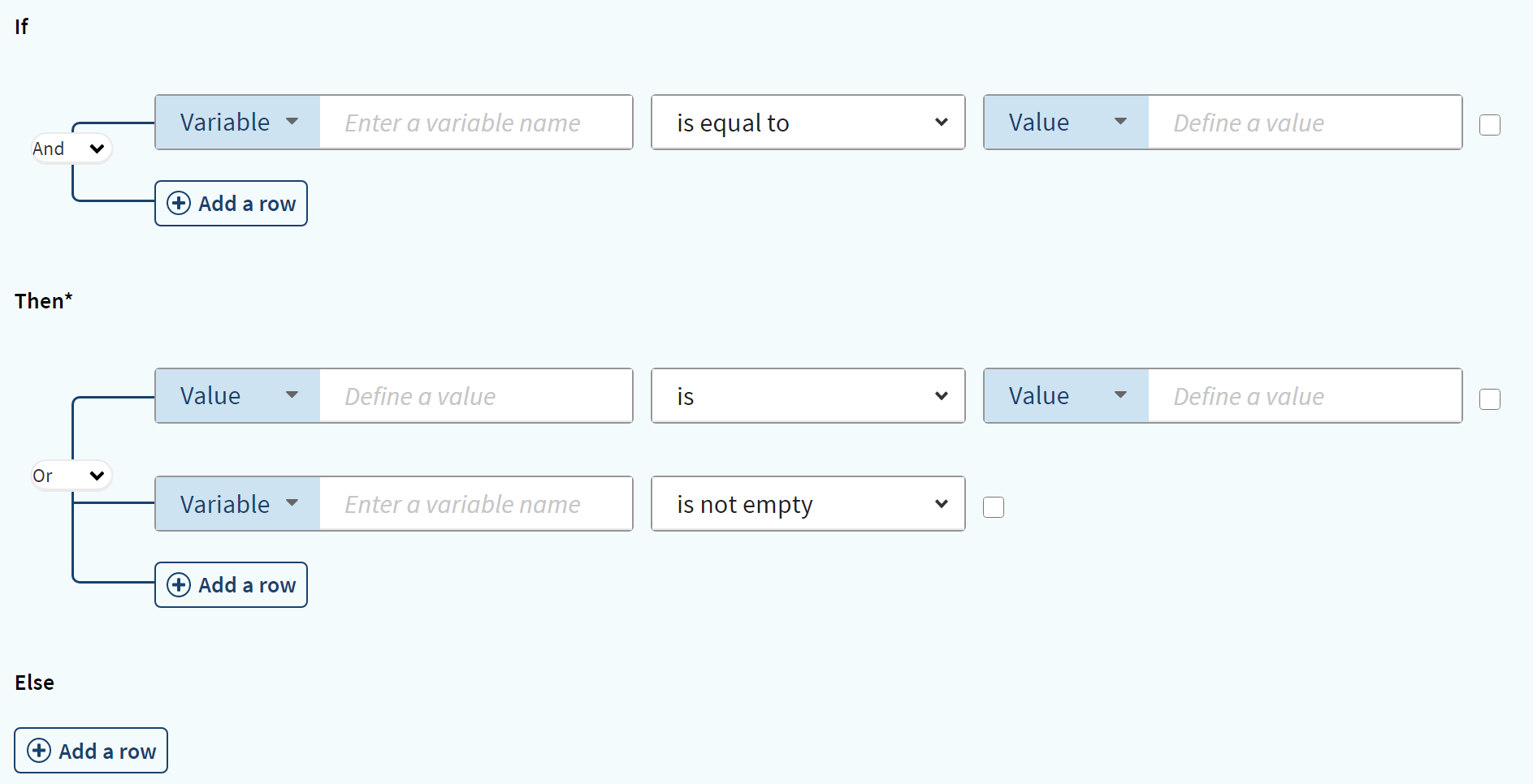 Basic mode to create a data quality rule.