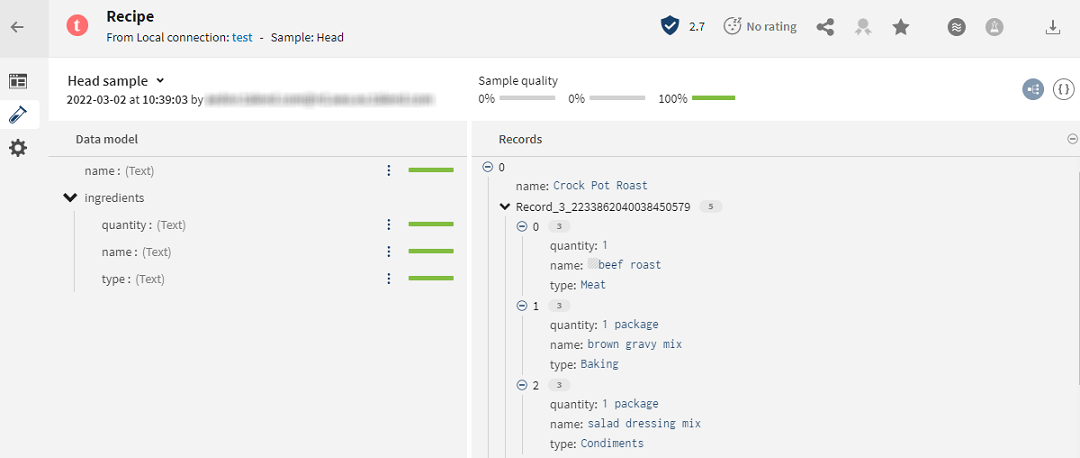 Opening the sample from the Hierarchy view.