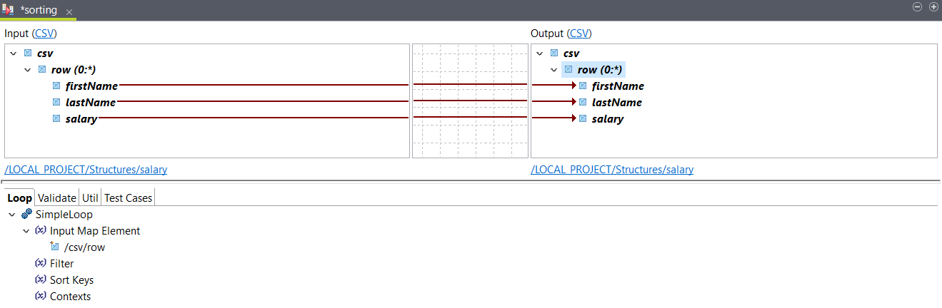 Placement of row element.