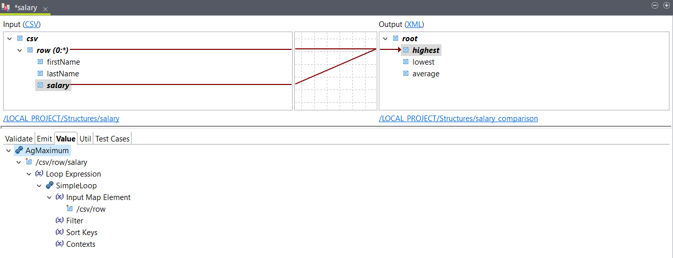 Input element for AgMaximum function.