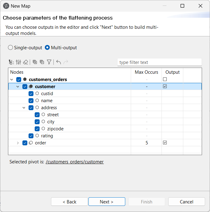 Choose parameters of the flattening process dialog box.