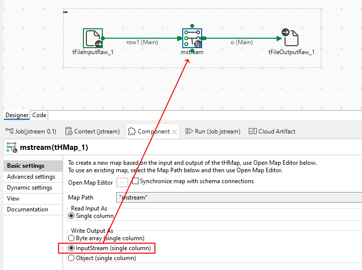 tHMap Basic settings view.