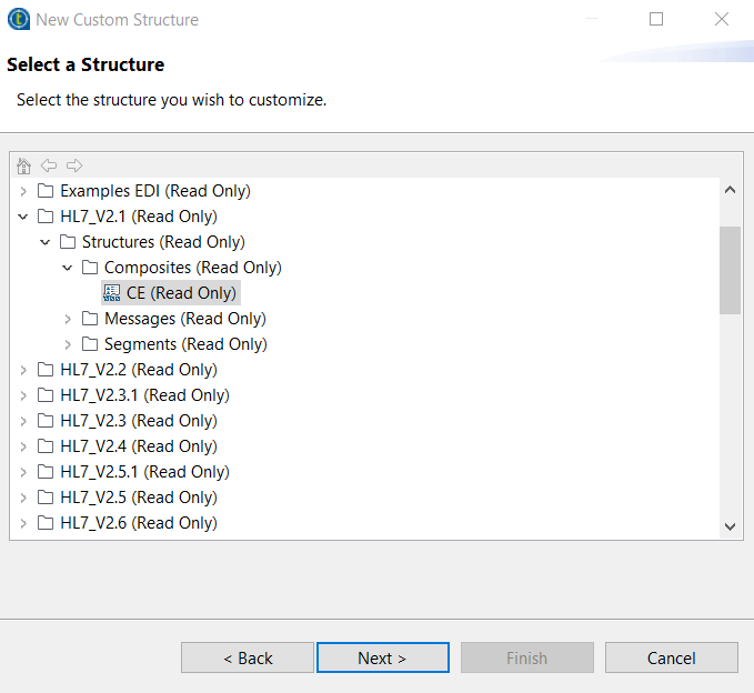 Select a Structure window.