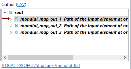 Output connection names.