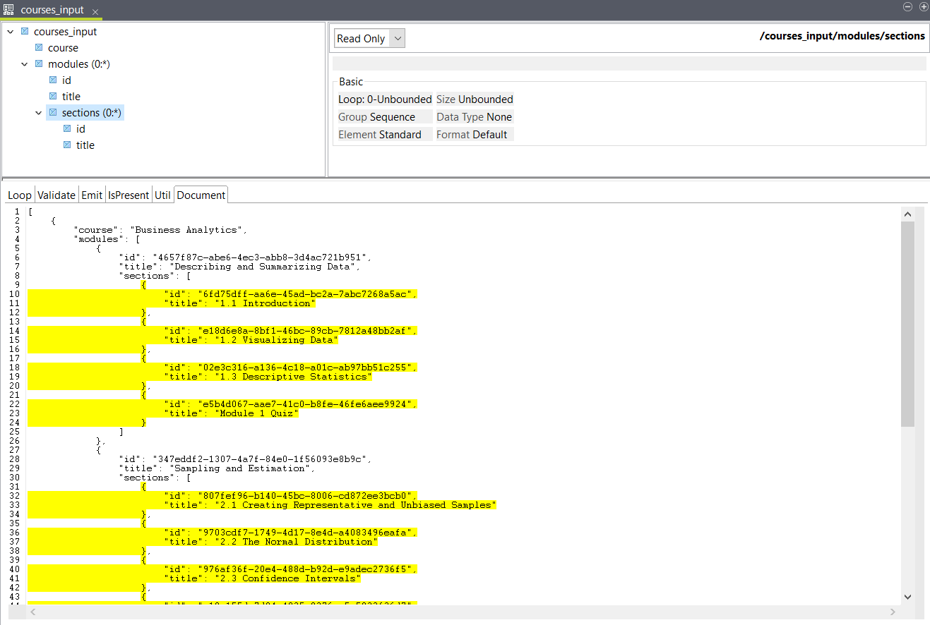Creation of the structure.