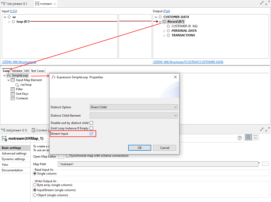 Expression SimpleLoop Properties dialog box.