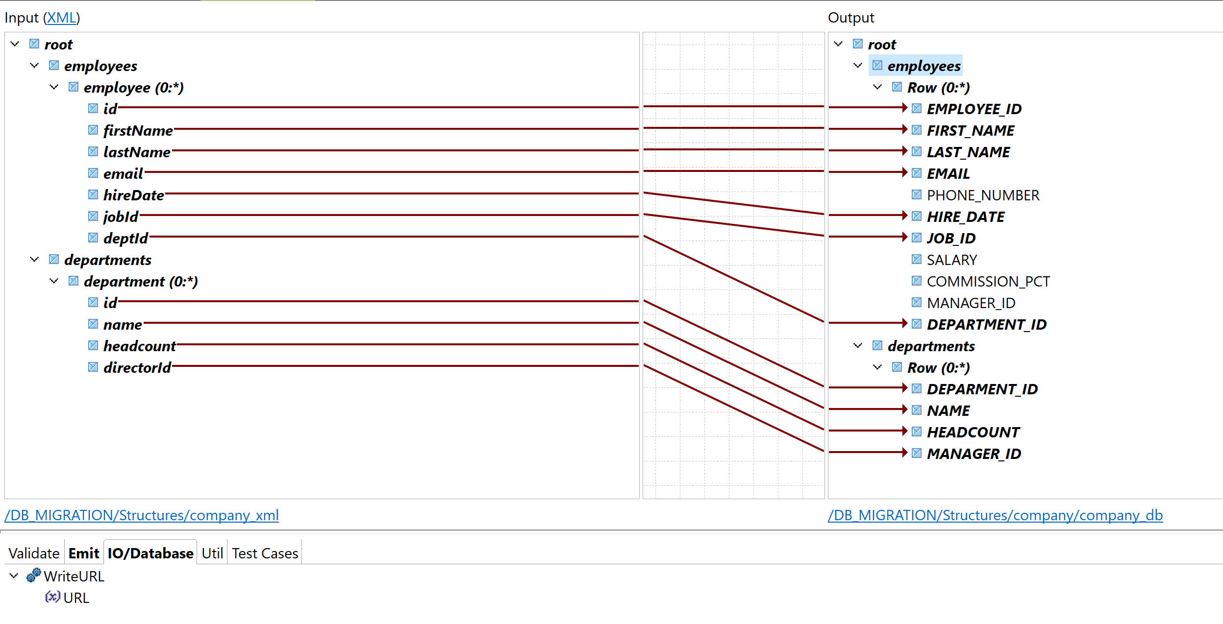 WriteURL function in the IO/Database tab.