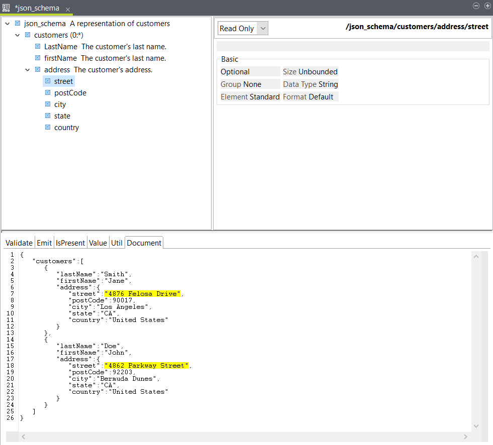 Schema result.