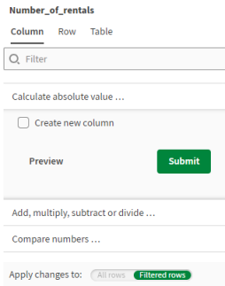 In the functions list, the Calculate absolute value function is selected.