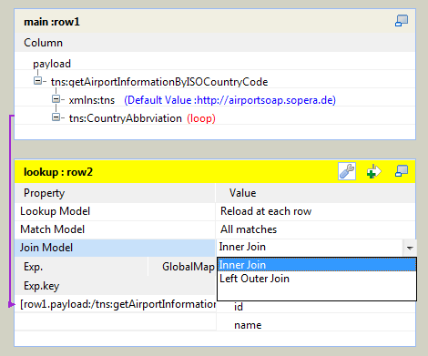 Screenshot of the lookup flow table.