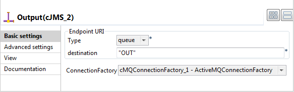 Basic settings view.