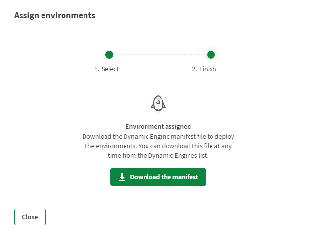 Environments assigned to the Dynamic Engine.