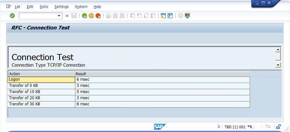 In this example, the login test took six milliseconds and transfering 20 KB of data took three milliseconds.