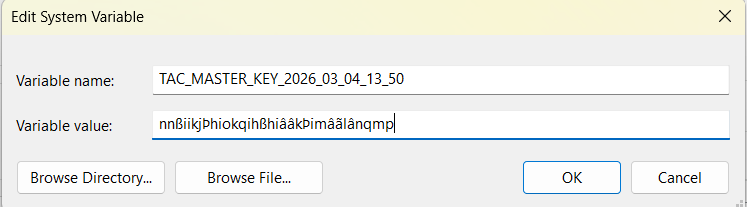Edit System variables.