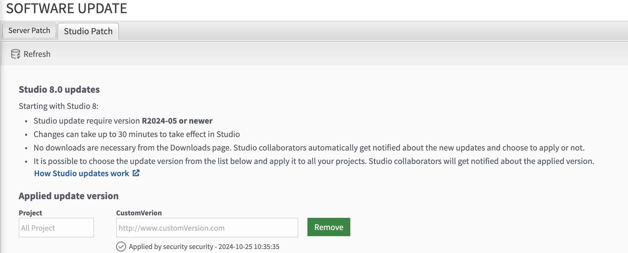 Remove Studio update.