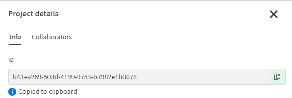 ID copied from the project details panel.