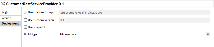 Select the Microservice build type.