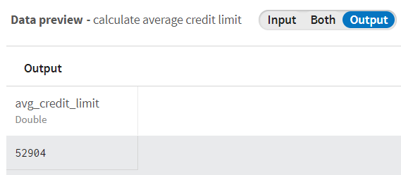 The preview panel of the Aggregate processor shows the output record, the number 52904 with a Double type.