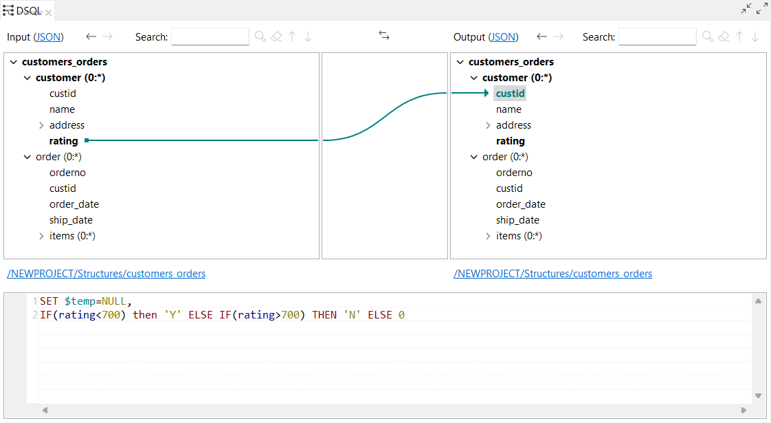 DSQL map opened with NULL keyword used as a literal.