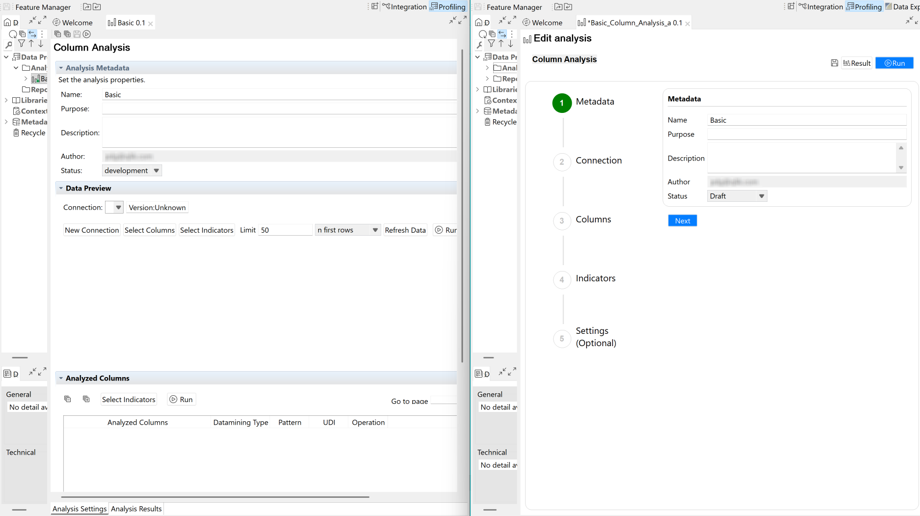 Then and Now screenshots of the Profiling perspective.