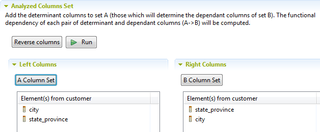 Overview of the Left Columns and Right Columns sections.