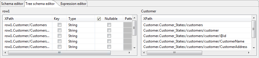 Tree schema editor.