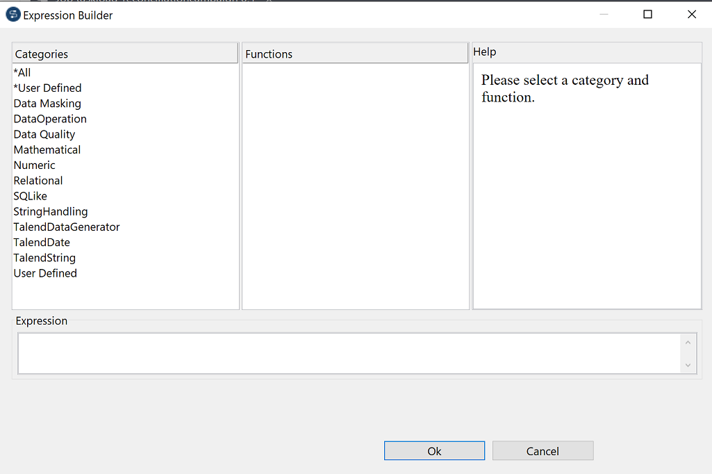 Overview of the Expression Builder dialog box.