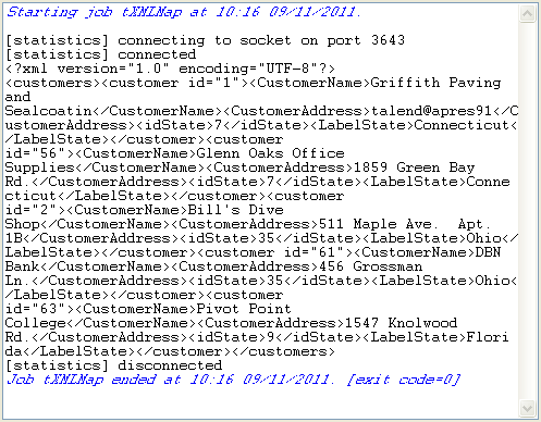 Example of an output in one single flow when true has been selected.