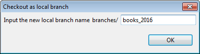 Checkout as local branch dialog box.