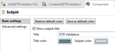 Basic settings view of the component.