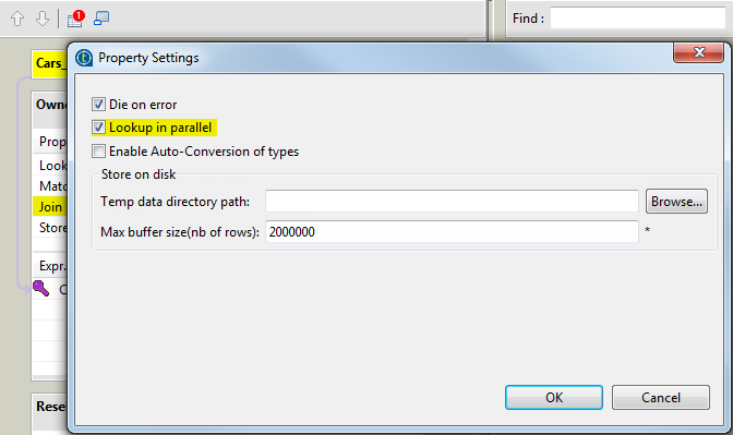 Selecting the Lookup in parallel checkbox.