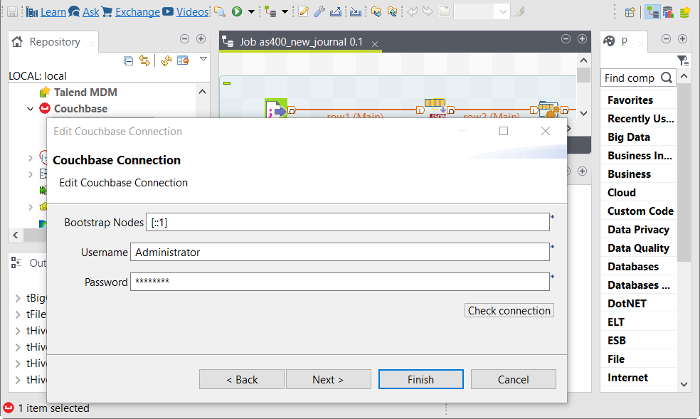 Edit Couchbase Connection dialog box.