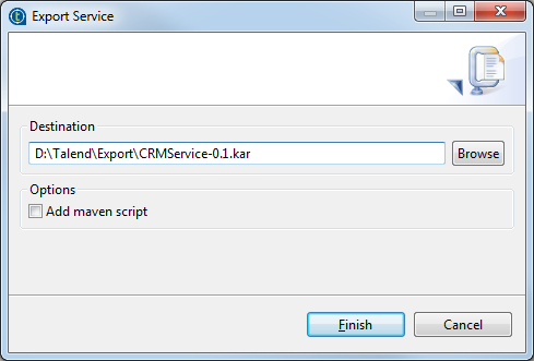 Export service wizard.