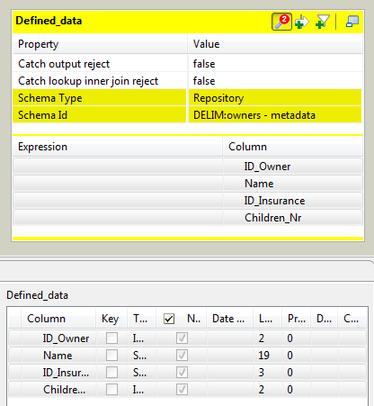 Defined data from the Map editor.