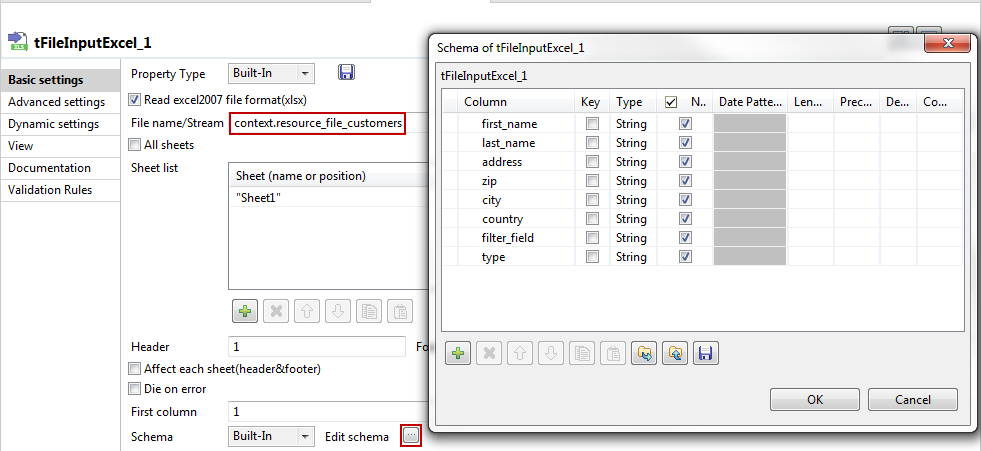 Basic settings view.