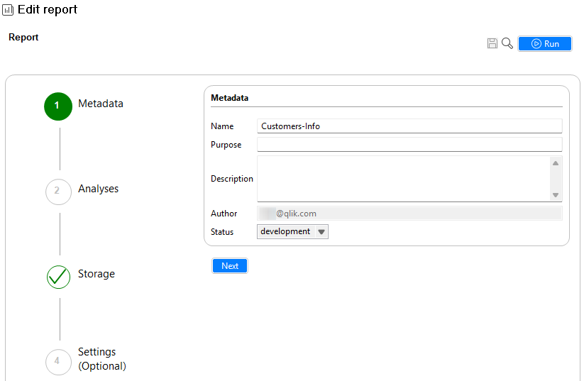 Overview of the Edit report window